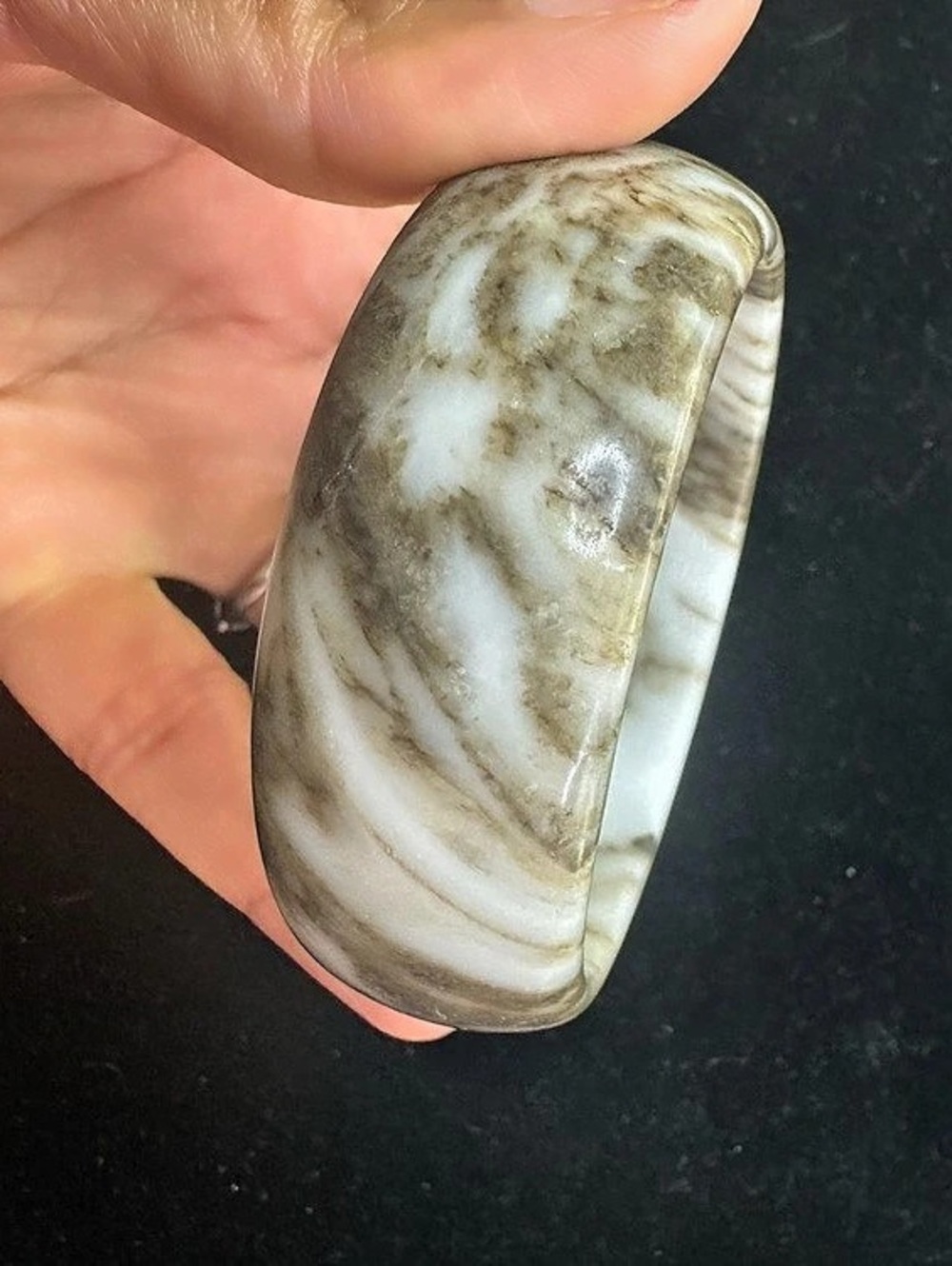 Zebra Stone Bangle - Picture 4 of 6